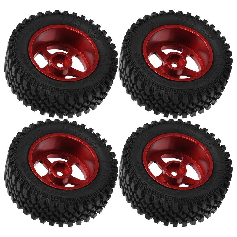 MN86 1/12 CarRed Aluminum Wheel Hub Rubber Tire RC Parts