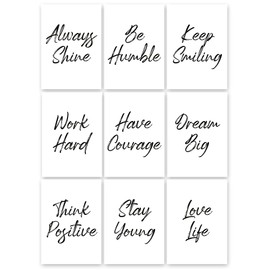 Inspirational Wall Art (9 Pieces) – Premier Wall Prints For Any Home – Inspirational Quote Art – Cute Wall Art Décor – The Perfect Wall Art Set