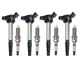 OYEAUTO Iridium Spark Plug Ignition Coil Pack Set of 4 Compatible with Toyota Prius Corolla Matrix V CT200H XD 1.8L L4 UF-596 UF-619 C1714 90919-02252 90919-02258