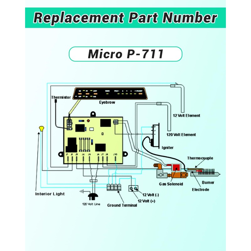 P711 Main Power Control Circuit Board Fit for Dometic Micro