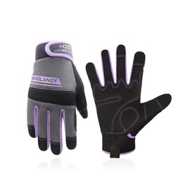 HANDLANDY Utility Work Gloves Women, Flexible Breathable Yard Work Gloves, Thin Mechanic Working Gloves Touch Screen (Purple, Extral Small)…
