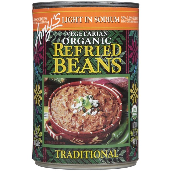 Amy's Beans Refried Traditional Low Sodium Organic, 15.4 Ounce