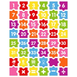 D4DREAM Line up Spots for Classroom Floor - 48Pcs 4'' Floor Numbers for Classroom Lining up Waterproof Puzzles Number Stickers for Kindergarten Preschool Elementary Back to School Teacher Supplies
