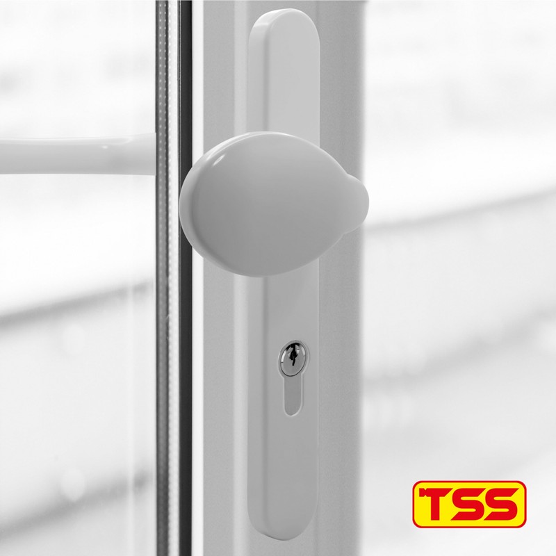 TSS UPVC Door Handle Set- Lever Moveable Pad - 92mm