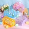 DoubleFill 12 Pack Easter Eggs Basket with Bunny Stickers for