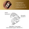 ALEXCRAFT Sterling Silver Rings for Women, Chunky Thick Tear Waterdrop