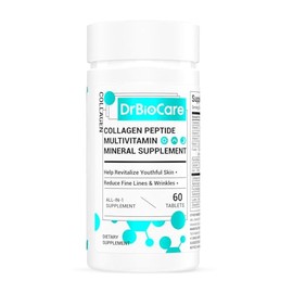 DrBioCare Péptidos de colágeno para mujeres, suplemento de vitaminas y minerales de belleza, contiene vitamina D3, probióticos para mujeres y péptidos