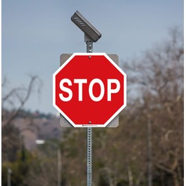 IGNIXIA Stop Sign, 0.4mm Rust Free Aluminium Street Stop Signs,12x12 Inches, Please Stop Road sign Fade Resistant, Easy Mounting, Indoor/Outdoor Use Pack of 01 Stop Warning sign