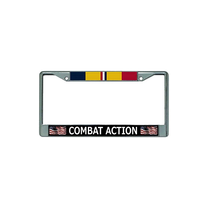 Combat Action Chrome License Plate Frame