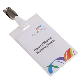 OPUS 2 Name Badges 75 x 40 mm with Clip and Pin, Pack of 24