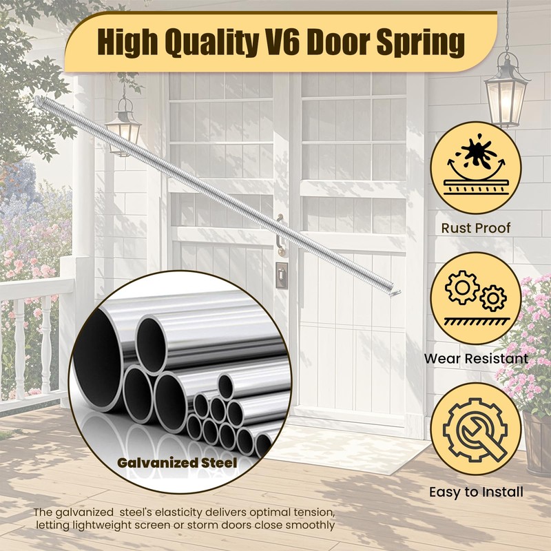 XwaYexa V6 Door Spring, 15.7" x 1/2" Galvanized Steel Screen