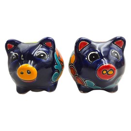 Talavera Piggy Bank Money Bank Mexican Pottery Folk Art Handmade Hand Painted Multicolor Home Decor (Multi 15)