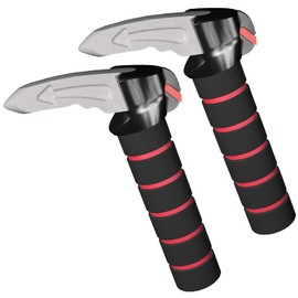 3 in 1 Car Door Assist Handle for Elderly & Handicapped with Window Breaker & Seatbelt Cutter (Red-2 Packs)