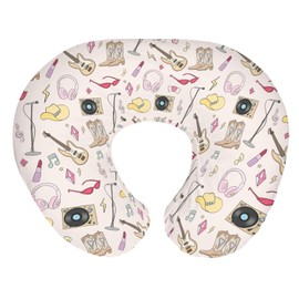 Pink Western Cowgirl Disco Nursing Pillow Covers for Girl Retro Cowgirls Music Star Era Nursery Slipcovers for Breastfeeding Pillows Wild West Desert Soft Stretchy Removable Cover for Newborn Infant