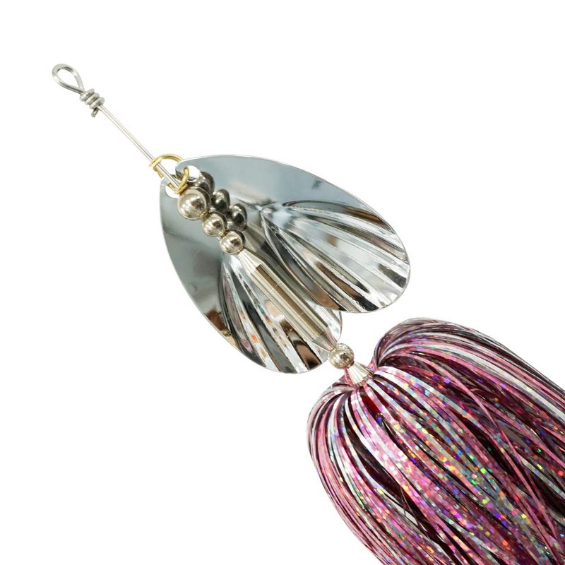 SEASKY Fishing Spinner Bait Musky Metal Spoon Shell Tinsel 45g