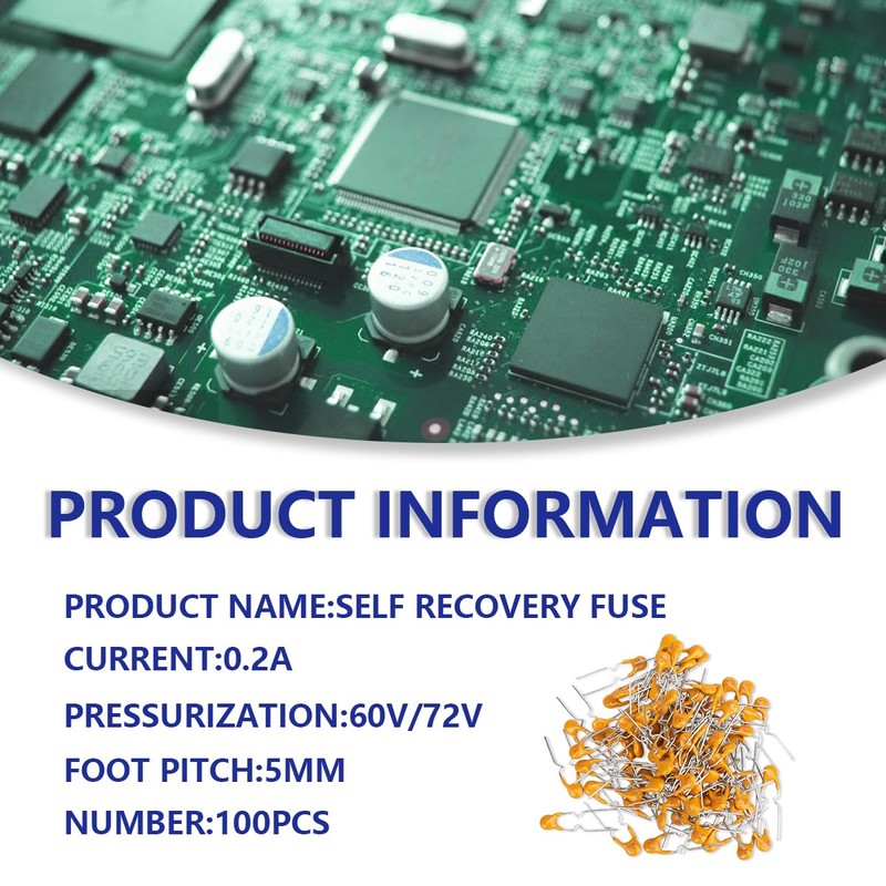 Innfeeltech 100pcs 0.2A 60V/72V PPTC Resettable Fuse XF020 for Experiment