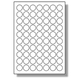 Label Planet® 70 Per Page/Sheet, 50 Sheets (3500 ROUND Sticky Labels), White Blank Matt A4 Circular Circle Price Pricing Stickers, for Laser or Inkjet Printer, UK LP70/25R, 25MM Diameter Circles