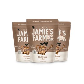 Jamie's Farm New York, Chai Streusel Granola w/Honey (3 pcs) - Gluten Free Organic Granola Cereal, Low Sugar Granola | Baked w/Grass-fed Ghee Clarified Butter, Chai Mix, Gluten Free Snack - 8oz/pcs