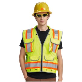 High Vis Reflective work security construction safety vest for men Class 2