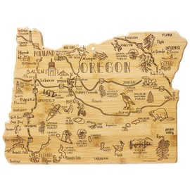 Totally Bamboo Destination Oregon State Shaped Cutting Board, Charcuterie and Cheese Serving Board – Oregon Gift for Home Décor or Everyday Kitchen Use