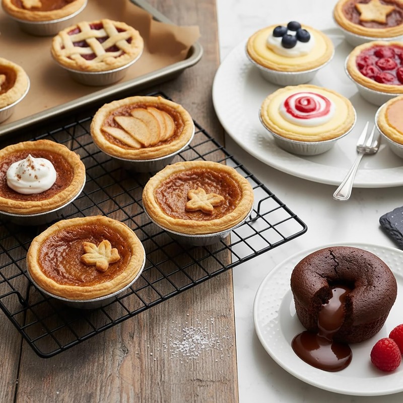 Sndperiexam 100Pcs Silver Mini Pie Tins, Round Tart Pie Foil