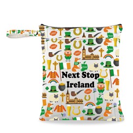 JXGZSO Ireland Trip Gift Next Stop Ireland Cosmetic Bag Ireland Travel Pouch Ireland Vacation Makeup Bag Traveler Gift, Next Stop Ireland Grocery Bag