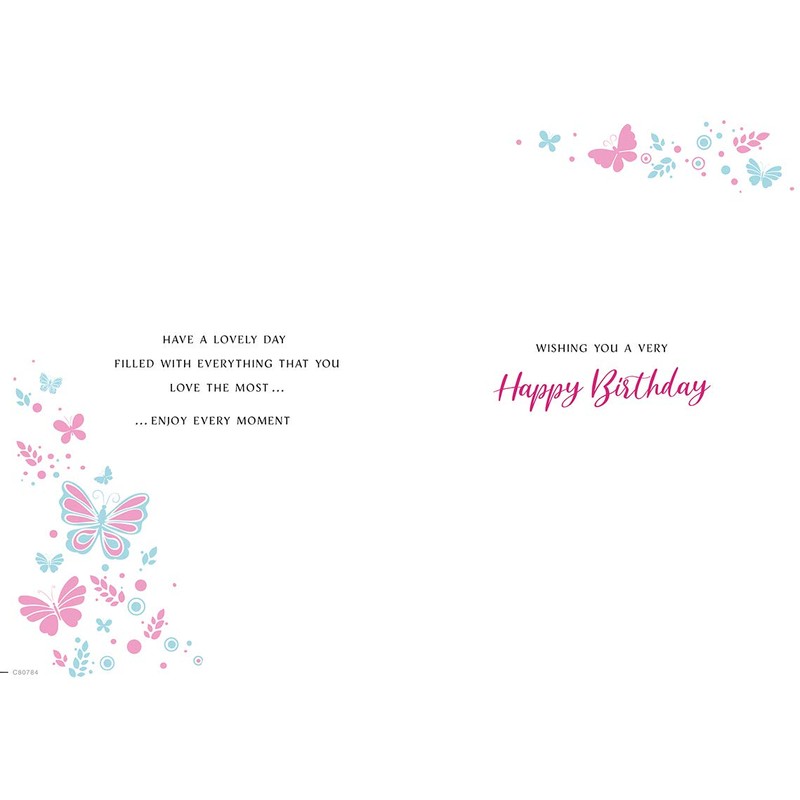 Modern Open Female Birthday Card - 9 x 6 inches