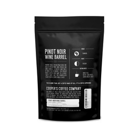 Wine Barrel Coffee Pinot Noir Aged Rwanda Beans, Incredibly Complex & Smooth Roasted Fresh - Whole bean 12oz Bag