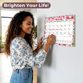 CRANBURY 2026 Large Wall Calendar 12x15, Floral Hanging Monthly Calendar 12 x 15 with Big Daily Spaces, Jan–Dec 2026, Includes Planning Stickers