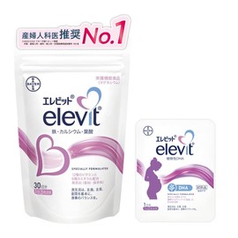 【公式】エレビット 葉酸 サプリ 90粒×1袋 + 植物性 DHAお試し2粒 30日分（妊娠 妊活 ビタミン ミネラル 鉄 分 カルシウム マルチビタミン 1ヶ月 パウチ バイエル薬品）