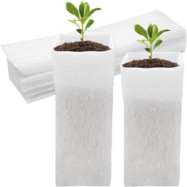CANIPHA 60 Piezas De Bolsas De Crecimiento Profundo Para Vivero, Bolsas De Siembra Biodegradables De Tela No Tejida, Macetas Para Plántulas Blancas