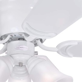 Westinghouse 7231400 CONTEMPRA TRIO Indoor Ceiling Fan with Light, 42 Inch, WHITE