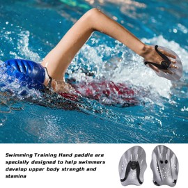 Zocipro 1 Pair of Hand Paddles Swimming, Hand Paddle for Swimming, Swimming Paddle with Adjustable Straps, Strength Training Aid, Pool Training Device, Accessories for Adults, Children, Unisex, Silver