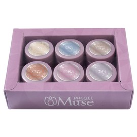 Preanfa PSU-6P-2019D Color Gel Veil, 6 Color Set, 0.1 oz (3 g), Gel Nails, 0.1 oz (3 g) x 6 Pieces