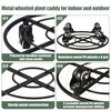 KvyusFlourish 2 Packs Large Metal Plant Caddy with Wheels 13.6"