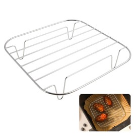 Jecdfs Grid for Hot Air Fryer Grill Grate, Compatible with Cosori Dual Blaze and Turboblaze, S304 Stainless Steel, Minimum Diagonal 27 cm Required, Versatile, 20.5 x 20.5 x 5.3 cm