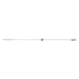 Evil Eye Bracelet for Women - 925 Sterling Silver Protection Charm with Cubic Zirconia | Turkish Nazar Boncuk Bead | Round Blue Evil Eye Design | Dainty Adjustable Chain | Gift for Her Birthday, Anniversary