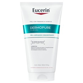 Eucerin DermoPure Gel limpiador facial concentrado (150 ml) con ácido salicílico para imperfecciones y manchas post-acné