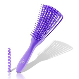 Premium Detangler Brush for All Hair Types – Tangle-Free, Minimum to No Breakage! Durable & Effortless Styling for All Textures. Welcome: 3/4ABC. Wet Or Dry, Detangle with ease! (Purple)