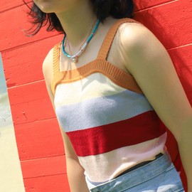 C·QUAN CHI Women Heishi Beach Necklace Beads Statement Necklace Colourful Charm Necklace