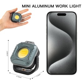 KUNHE 2 Pack Mini Portable LED 1200 mAh Rechargeable Magnetic Work Light 500 Lumens 180° Rotating IPX5 Waterproof for Car Repairing Prefect Christmas Gift Lights Stocking Stuffers for Adults Men