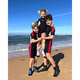 XUKER Kids Wetsuit for Boys Girls Toddles, 3mm Shorty Wetsuit Thermal Back Zip Diving Wetsuit Thermal Swimsuits
