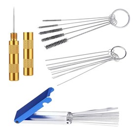 Nozzle Cleaner Carburettor Cleaner Motorcycle, Nozzle Cleaning Needles, Motorcycle Cleaner, Carburettor Cleaning Kit, 13 Cleaning Set + 10 Cleaning Needles + 5 Nylon Brushes + 1 Sharp Mandrel