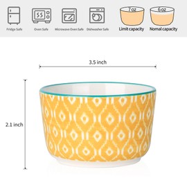 Selamica Ceramic 6 Oz Ramekins Oven Safe, Creme Brulee Ramekins, Souffle Dishes Custard Cups for Baking, Mini Bowls for Pudding Dip Ice Cream, Set of 6, Assorted Colors