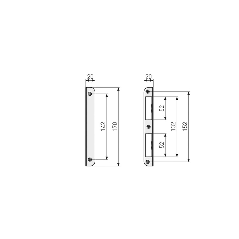 ABUS Angle Strike Plate WSB170 - for Room Doors and