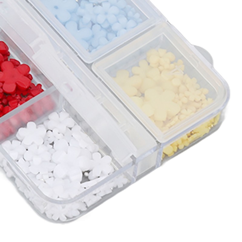 2 Boxes 12 Grids 3D Flower Nail Charms Resin DIY