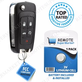 RemoteSuperMarket Replacement for Buick 2011-2016 Regal 2012-2016 Verano Remote Car Key Fob 5b