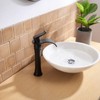 BWE Black Bathroom Faucet with Drain Assembly and Supply Hose