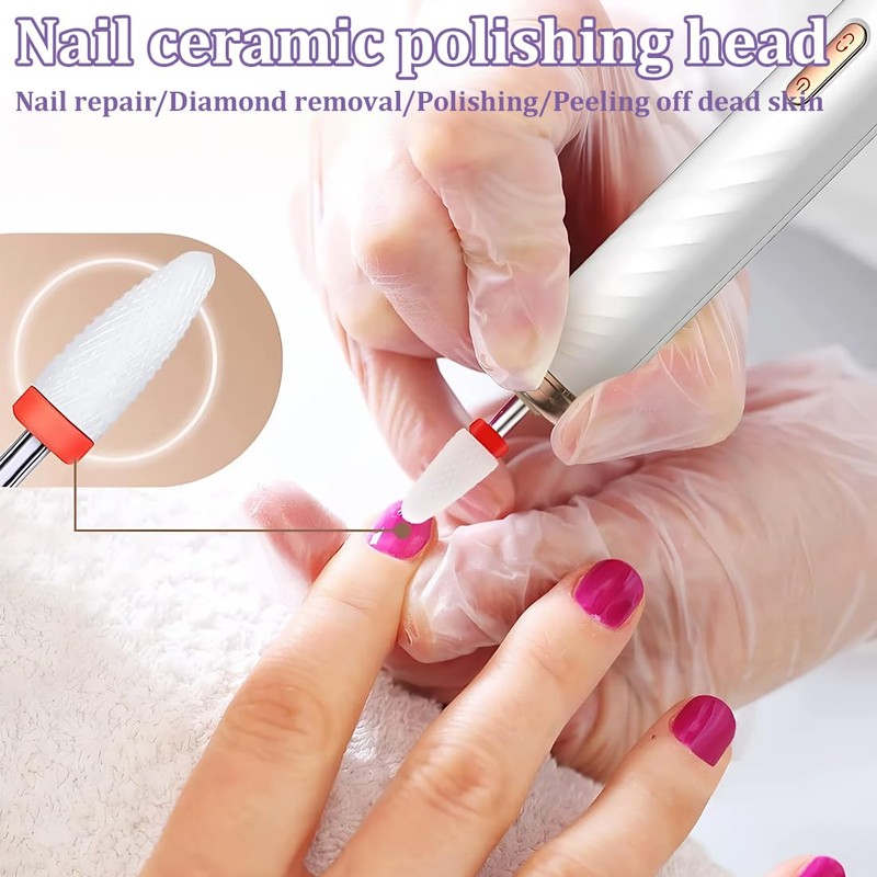 MIRKUZI Nail Files & Polishing Blocks 2 Piece Ceramic Nail