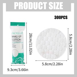 Homiliky 100% Pure Cotton Rounds for Face,300 Count Makeup Remover Pads Pearl Cotton Sheet,Hypoallergenic, Lint-Free,For Sensitive Skin Beauty and Personal Care,Pack of 3-300 Cotton Pads